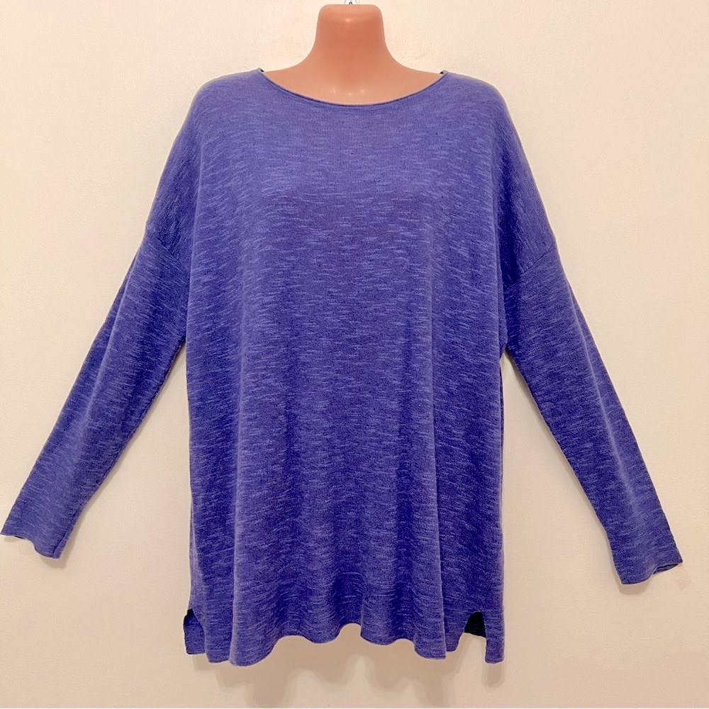 Eileen Fisher Purple Long Sleeve Tunic Top
